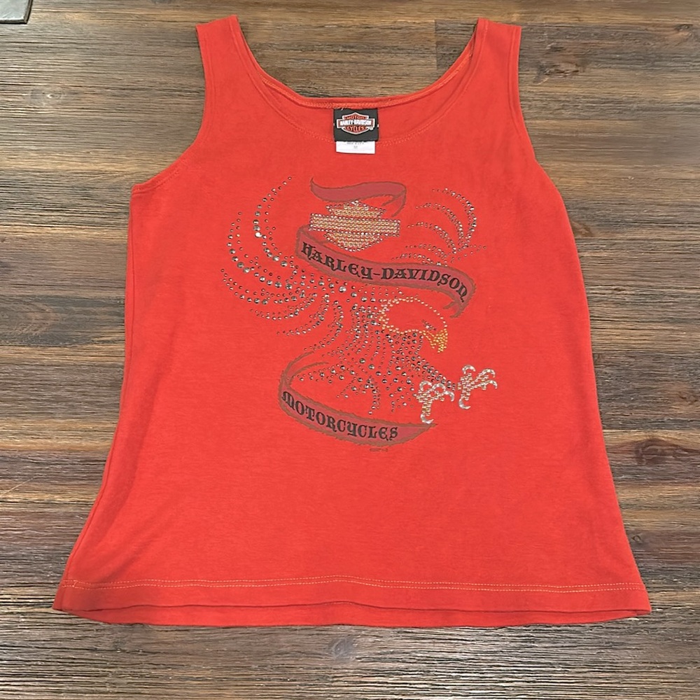 Studded Harley Davidson Sleeveless T Shirt/Tank Top (M)